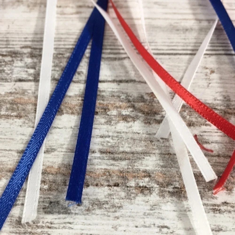 Patriotic Flag Ribbon Hair Bow Barrettes Set of 2 (4th of July)